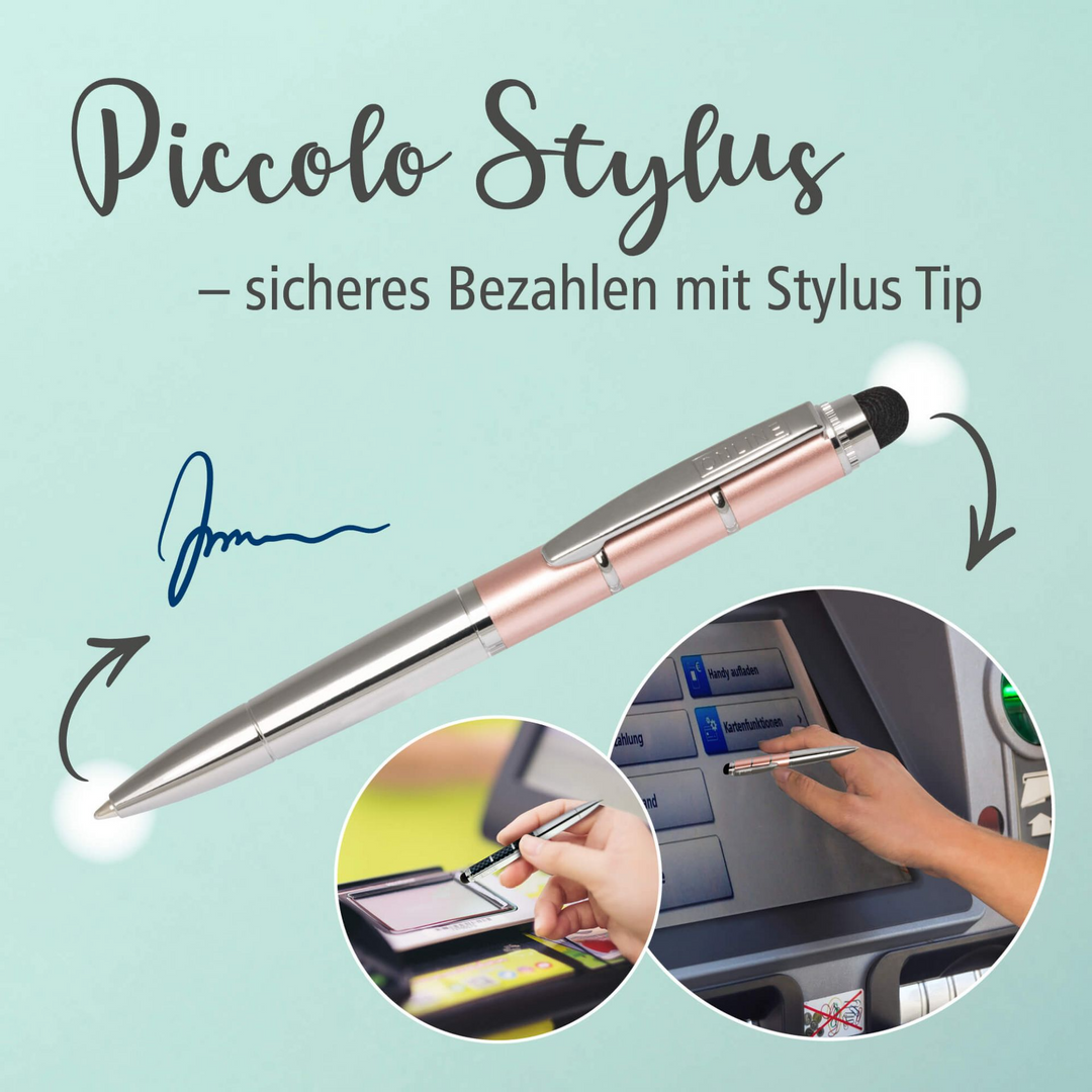 Online Piccolo Ballpoint Pen - Metallic Pink (Mini Sized with Stylus) - KSGILLS.com | The Writing Instruments Expert