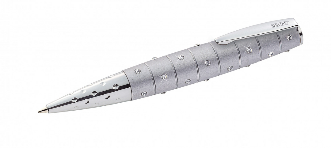 Online Crystal Ballpoint Pen - Silver (with SWAROVSKI) - KSGILLS.com | The Writing Instruments Expert