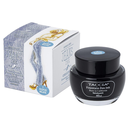 Taccia Jeans Ink Bottle (40ml) - #7 - Aqua Blue - KSGILLS.com | The Writing Instruments Expert