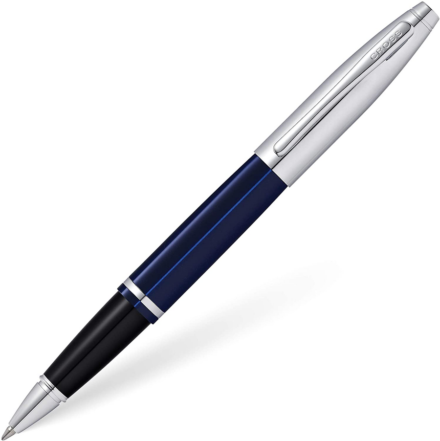 Cross Calais Rollerball Pen - Chrome & Blue Lacquer - KSGILLS.com | The Writing Instruments Expert