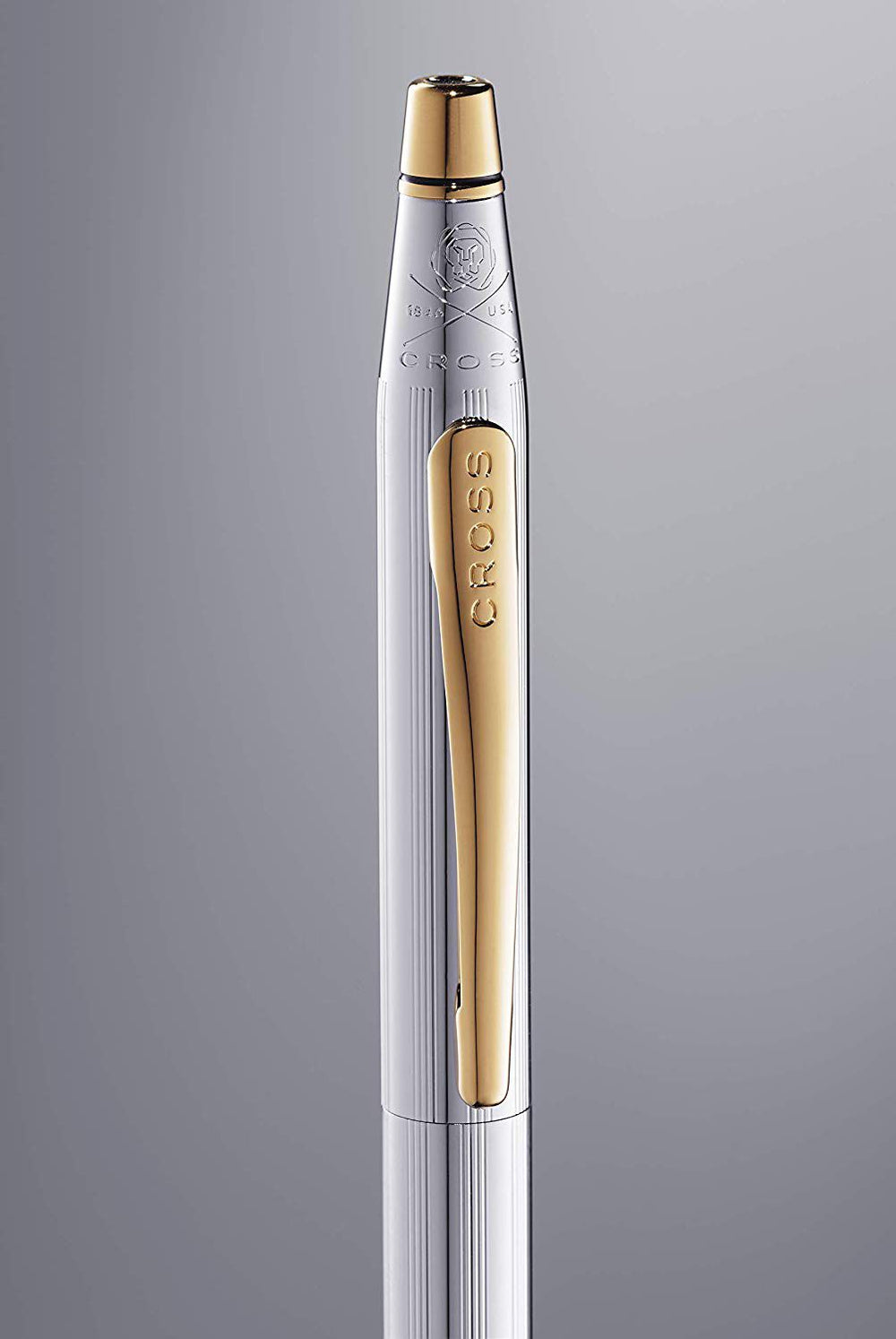 Cross Classic Century Ballpoint Pen - Medalist Chrome Gold Trim - KSGILLS.com | The Writing Instruments Expert