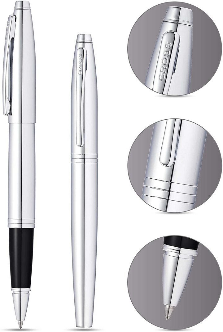 Cross Calais Rollerball Pen - Polished Chrome - KSGILLS.com | The Writing Instruments Expert