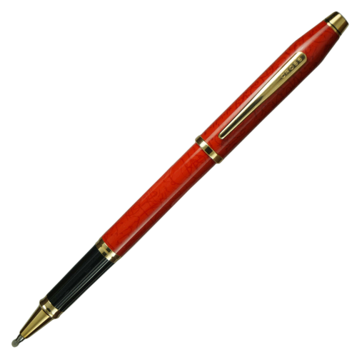 Cross Century II Rollerball Pen - Cinnabar Red Gold Trim (Ireland Classic Edition) - KSGILLS.com | The Writing Instruments Expert