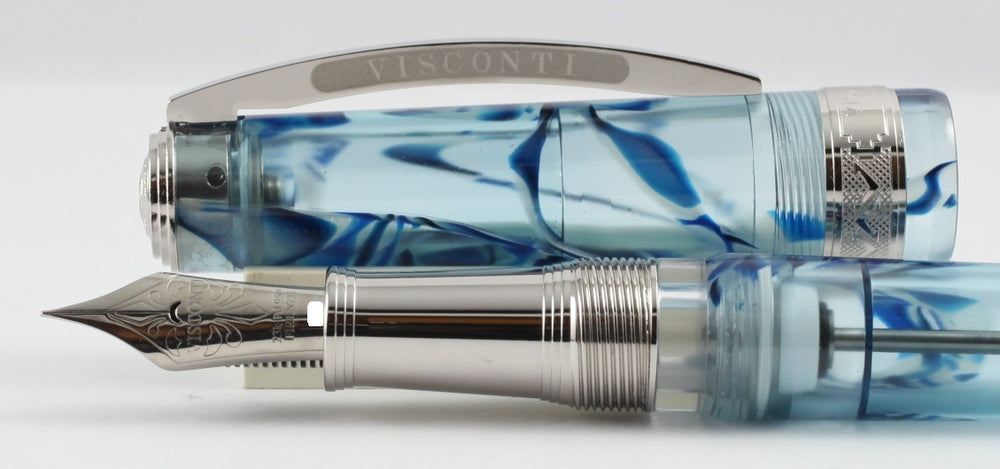 Visconti Limited Edition Manhattan Ice Blue Demonstrator Palladium Trim Fountain Pen - KSGILLS.com | The Writing Instruments Expert