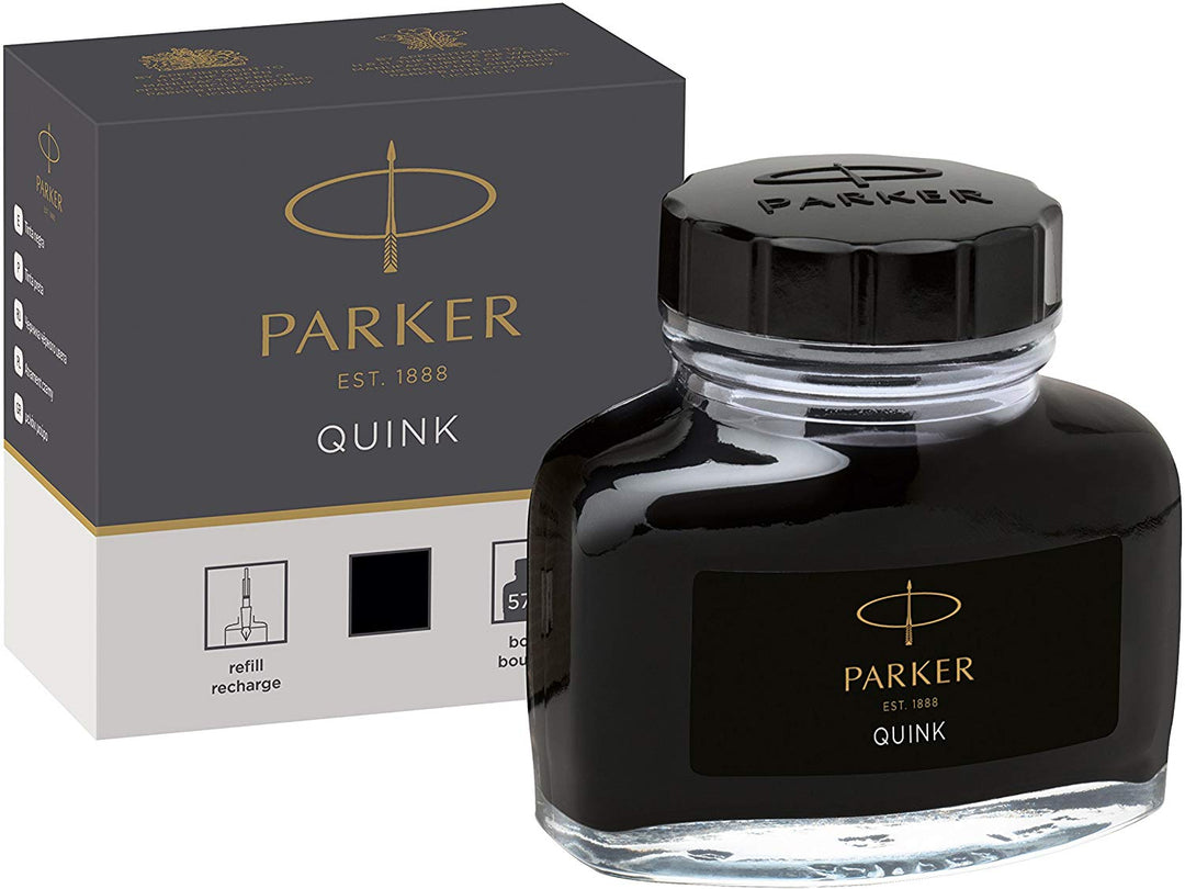 Parker Ink Bottle 57ml - Black - KSGILLS.com | The Writing Instruments Expert