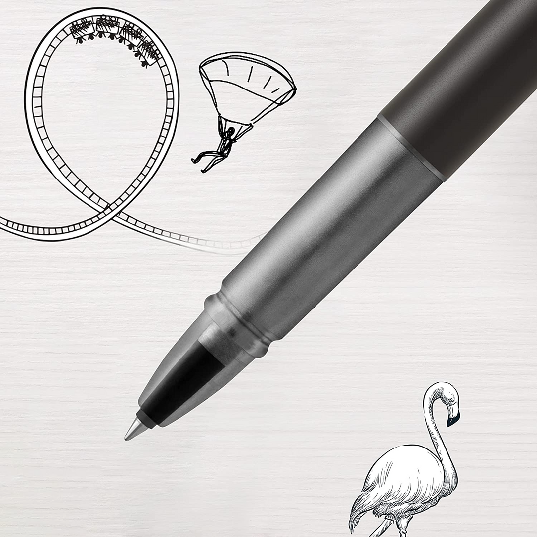 Parker Vector XL Rollerball Pen - Black Chrome Trim - Refill Black Medium - KSGILLS.com | The Writing Instruments Expert