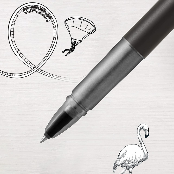 Parker Vector XL Rollerball Pen - Black Chrome Trim - Refill Black Medium - KSGILLS.com | The Writing Instruments Expert