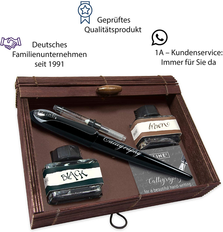 ONLINE Air Bamboo Calligraphy Pen SET - Black Chrome Trim (1.4mm Fountain Pen) - KSGILLS.com | The Writing Instruments Expert