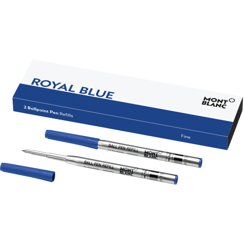 Montblanc Refill Ballpoint Pen (2 Per Pack) Royal Blue - Fine (F) - KSGILLS.com | The Writing Instruments Expert