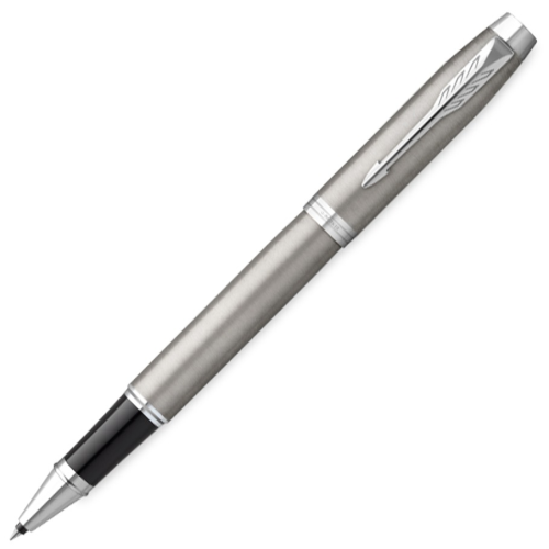 Parker IM Rollerball Pen - Steel Chrome Trim Brushed Metal - Refill Black Medium (M) - KSGILLS.com | The Writing Instruments Expert