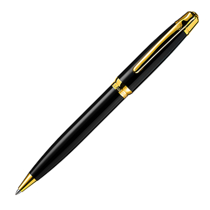 lepton d-pen 170hf .150 ltd ラメsp Alain Delon Deco Ballpoint Pen - Black Gold Trim (with LASER