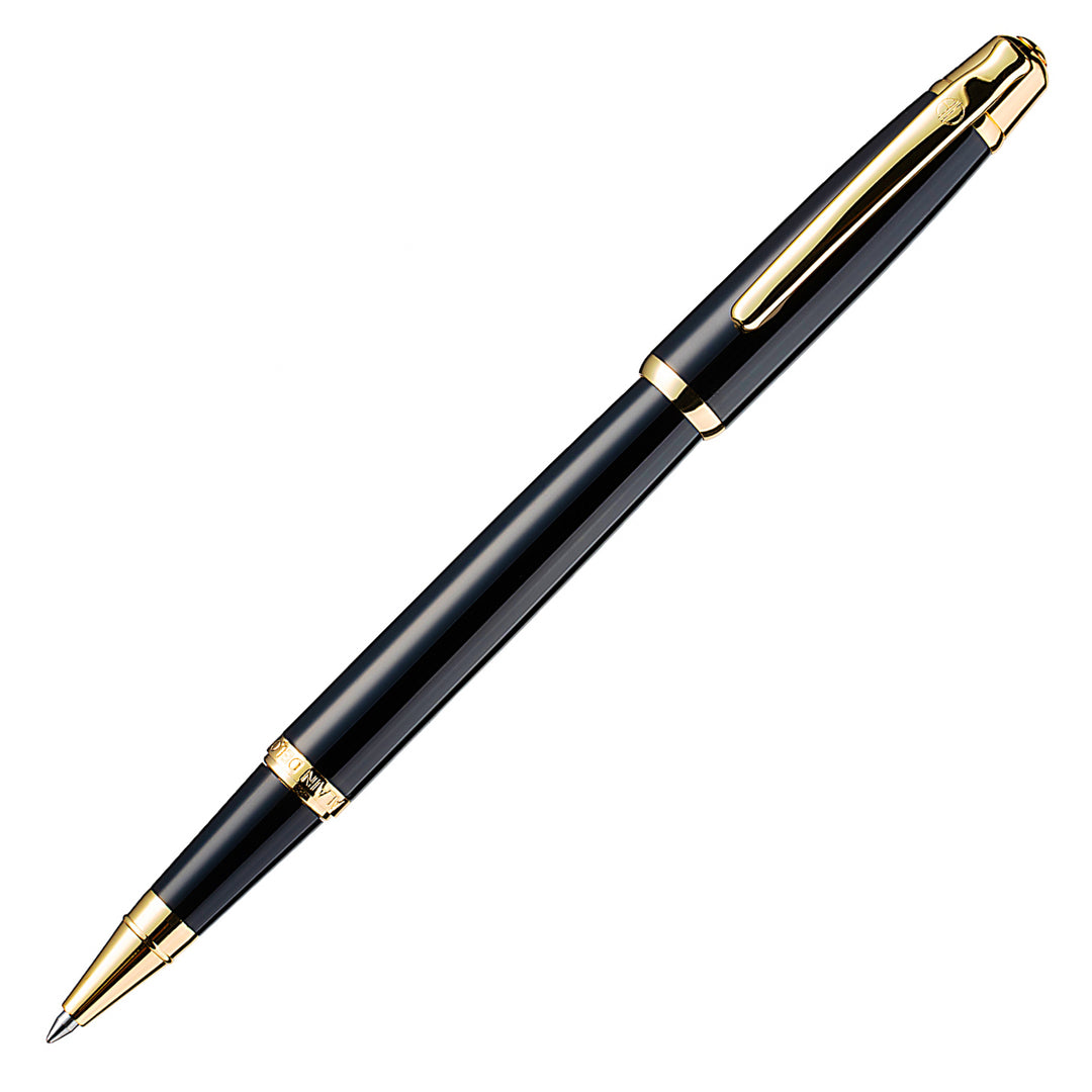 Alain Delon Deco Rollerball Pen - Black Gold Trim (with LASER Engraving) - KSGILLS.com | The Writing Instruments Expert