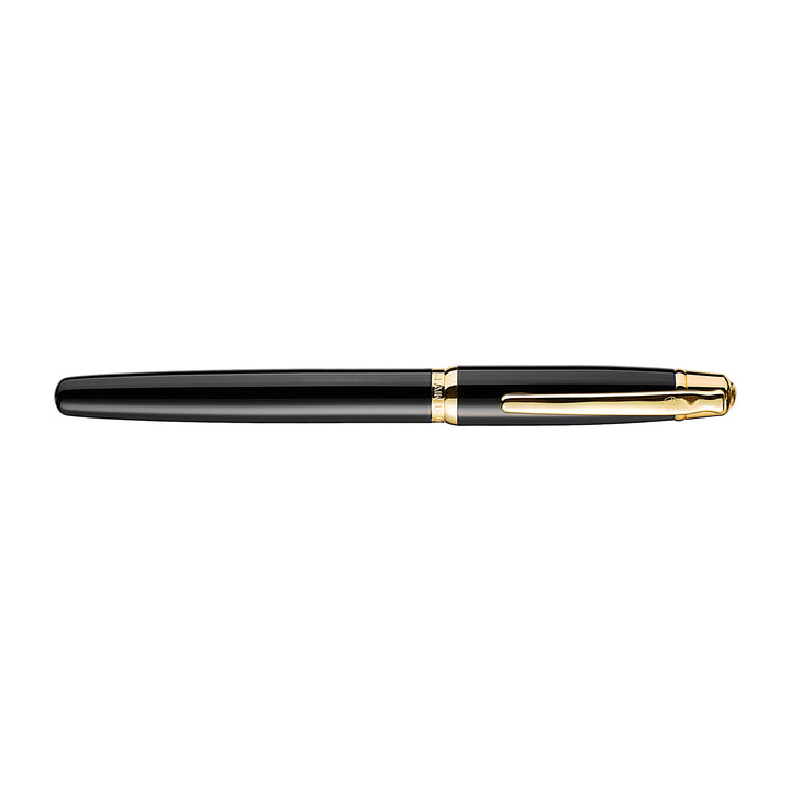 Alain Delon Deco Rollerball Pen - Black Gold Trim (with LASER Engraving) - KSGILLS.com | The Writing Instruments Expert