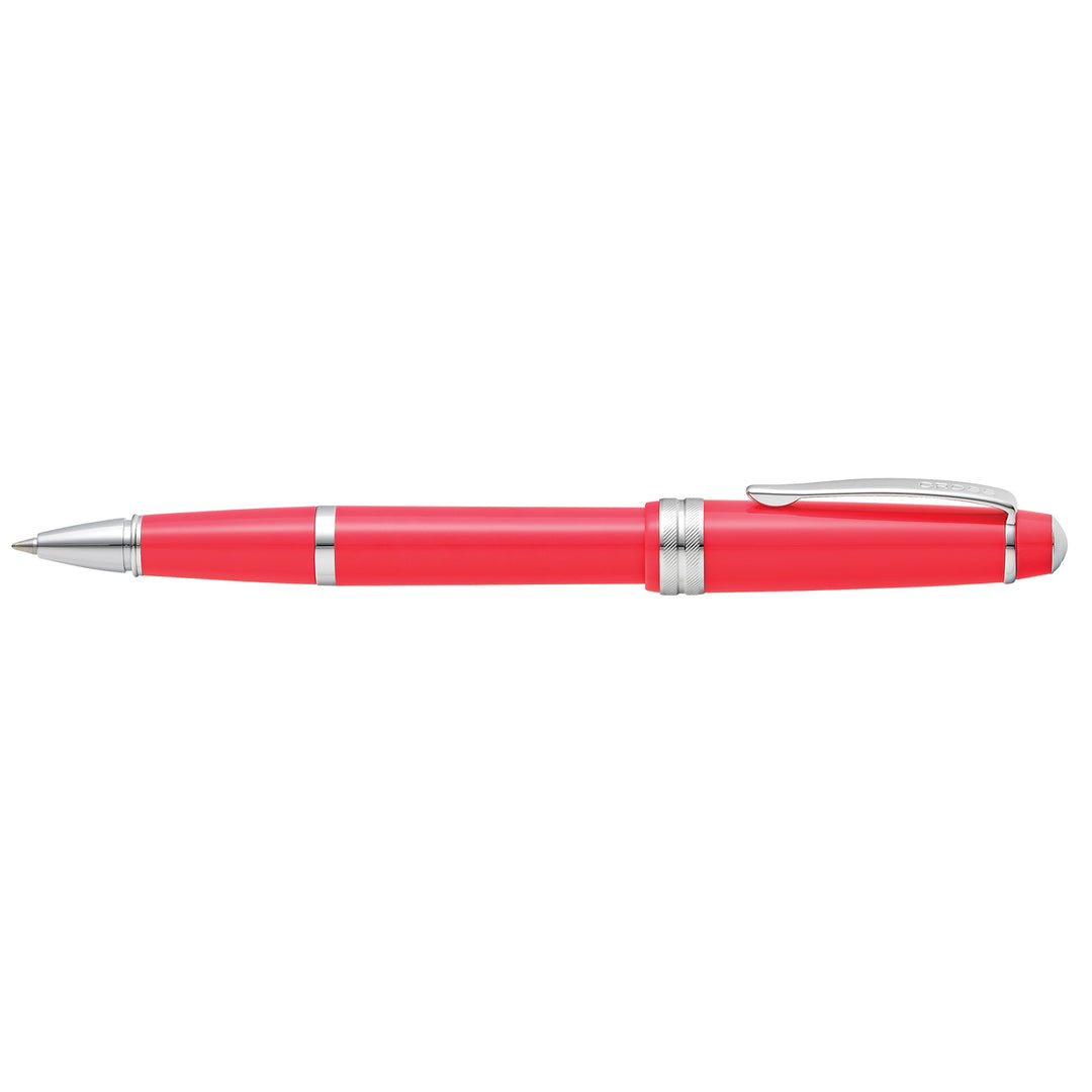 Cross Bailey Light Rollerball Pen - Coral Chrome Trim (Pink-Orange) Glossy Polished Resin - KSGILLS.com | The Writing Instruments Expert