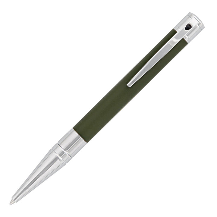 S.T. Dupont D-Initial Ballpoint Pen - Khaki Matte Green Chrome Trim - KSGILLS.com | The Writing Instruments Expert