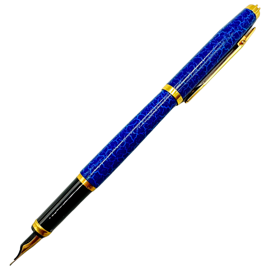 Elysee Vogue Fountain Pen - Blue Marble Gold Trim (Germany Classic Edition) - KSGILLS.com | The Writing Instruments Expert