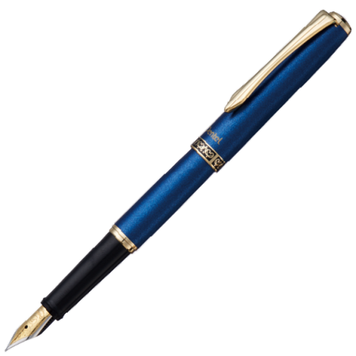 KSG set - Pentel PREMIUM Sterling Fountain Pen SET - Sapphire (Blue) - Medium (M) - (with KSGILLS Premium Gift Box) - KSGILLS.com | The Writing Instruments Expert