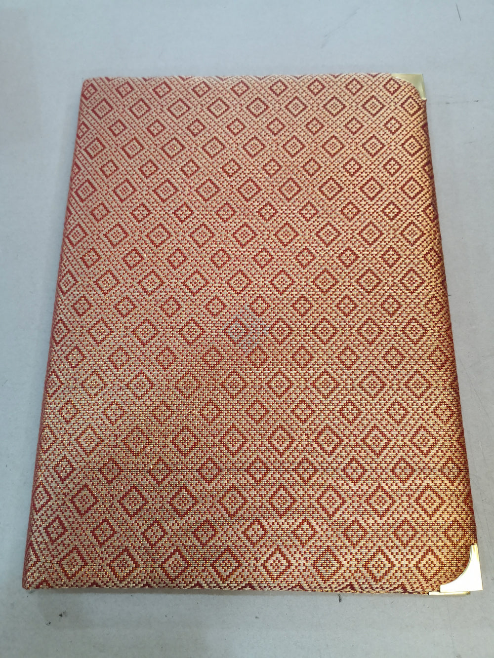 KENTZAI Signing Ceremony Document Folder SONGKET Cloth - Red GOLD Songket Cover, Black Velvet Inside - KSGILLS.com | The Writing Instruments Expert