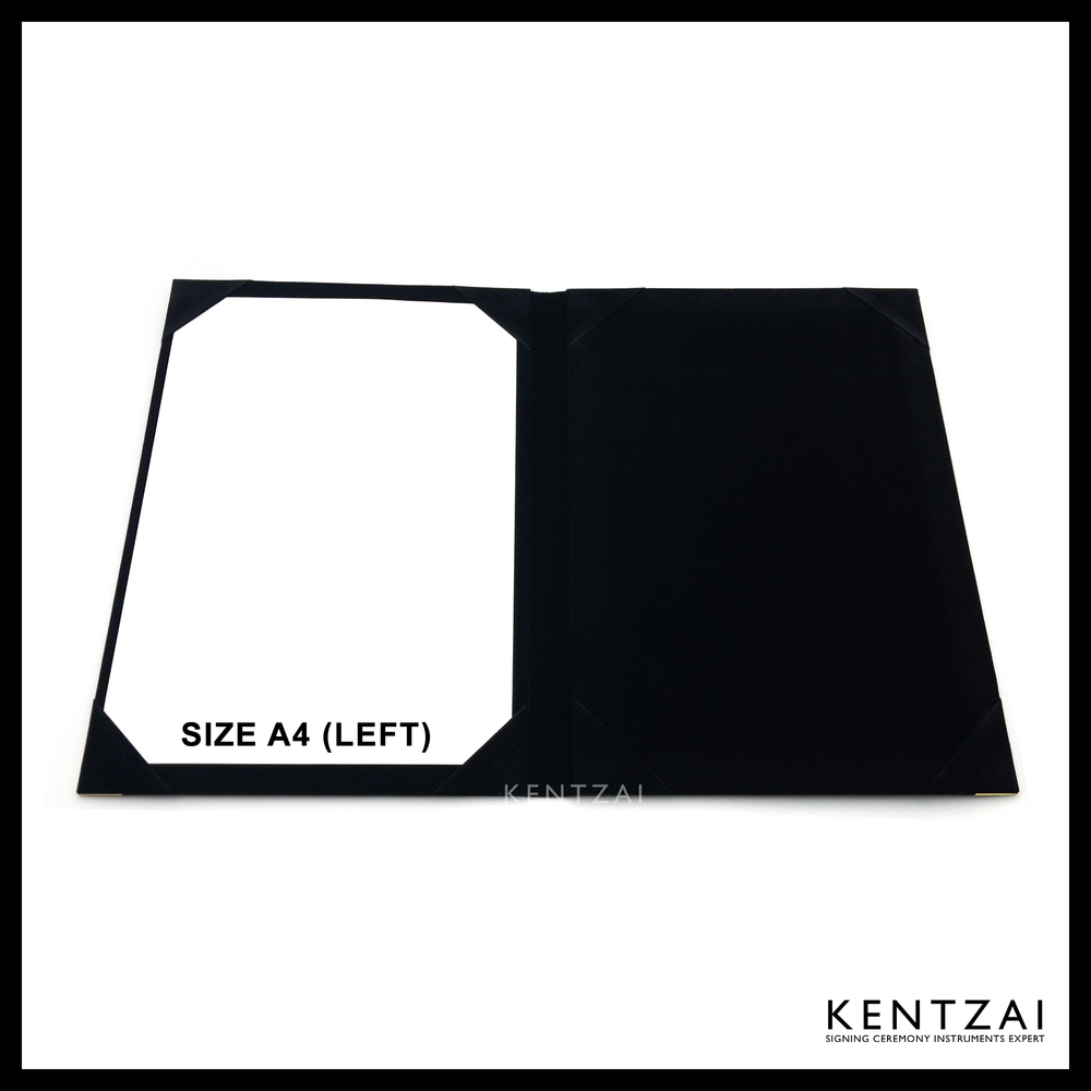 KENTZAI Signing Ceremony Document Folder STANDARD Velvet - Royal Blue - KSGILLS.com | The Writing Instruments Expert