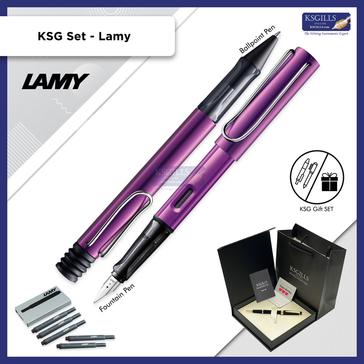 KSG set - Lamy Al-Star SET Fountain & Ballpoint Pen Set - Lilac - KSGILLS.com | The Writing Instruments Expert