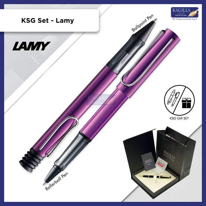 KSG set - Lamy Al-Star SET Rollerball & Ballpoint Pen Set - Lilac - KSGILLS.com | The Writing Instruments Expert