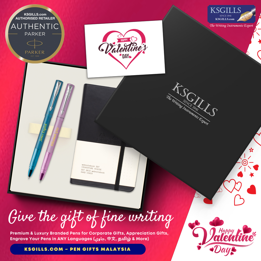 KSG set - Double Pen SET - Parker Vector XL Fountain Pens (Lilac Pink & Teal Blue) - Mr & Mrs Valentine's Day Special - KSGILLS.com | The Writing Instruments Expert