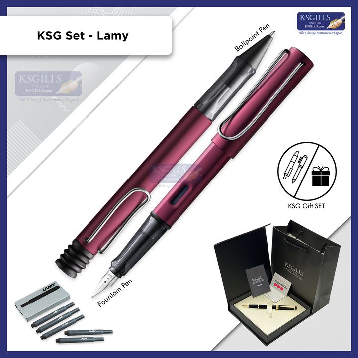 KSG set - Lamy Al-Star SET Fountain & Ballpoint Pen Set - Black Purple - KSGILLS.com | The Writing Instruments Expert