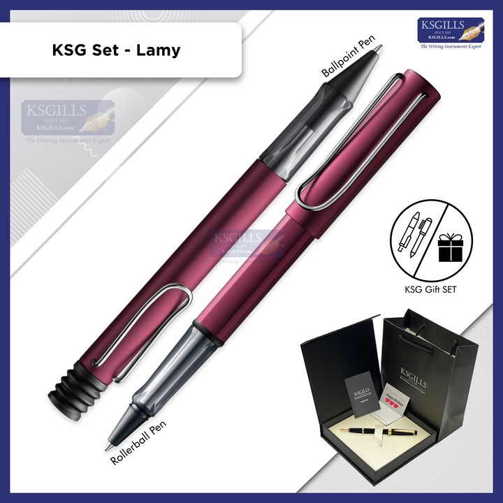 KSG set - Lamy Al-Star SET Rollerball & Ballpoint Pen Set - Black Purple - KSGILLS.com | The Writing Instruments Expert