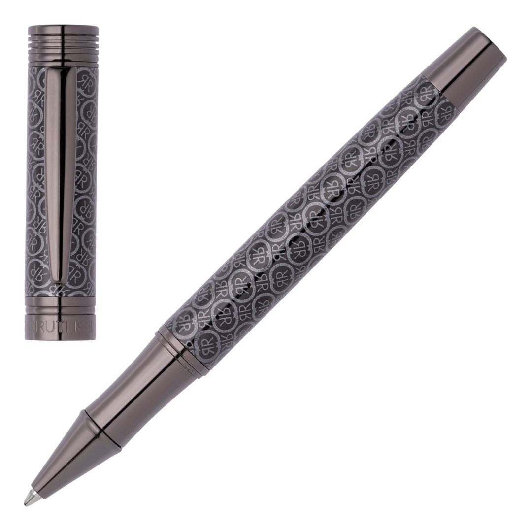 Cerruti 1881 Logomania Rollerball Pen - Grey Gunmetal Chrome Trim - KSGILLS.com | The Writing Instruments Expert
