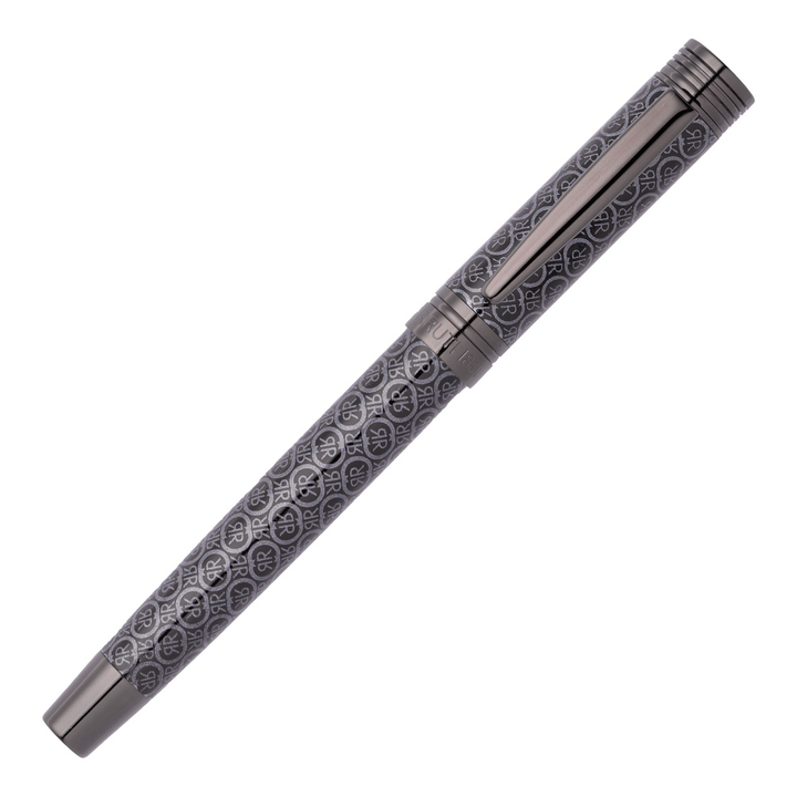 Cerruti 1881 Logomania Rollerball Pen - Grey Gunmetal Chrome Trim - KSGILLS.com | The Writing Instruments Expert