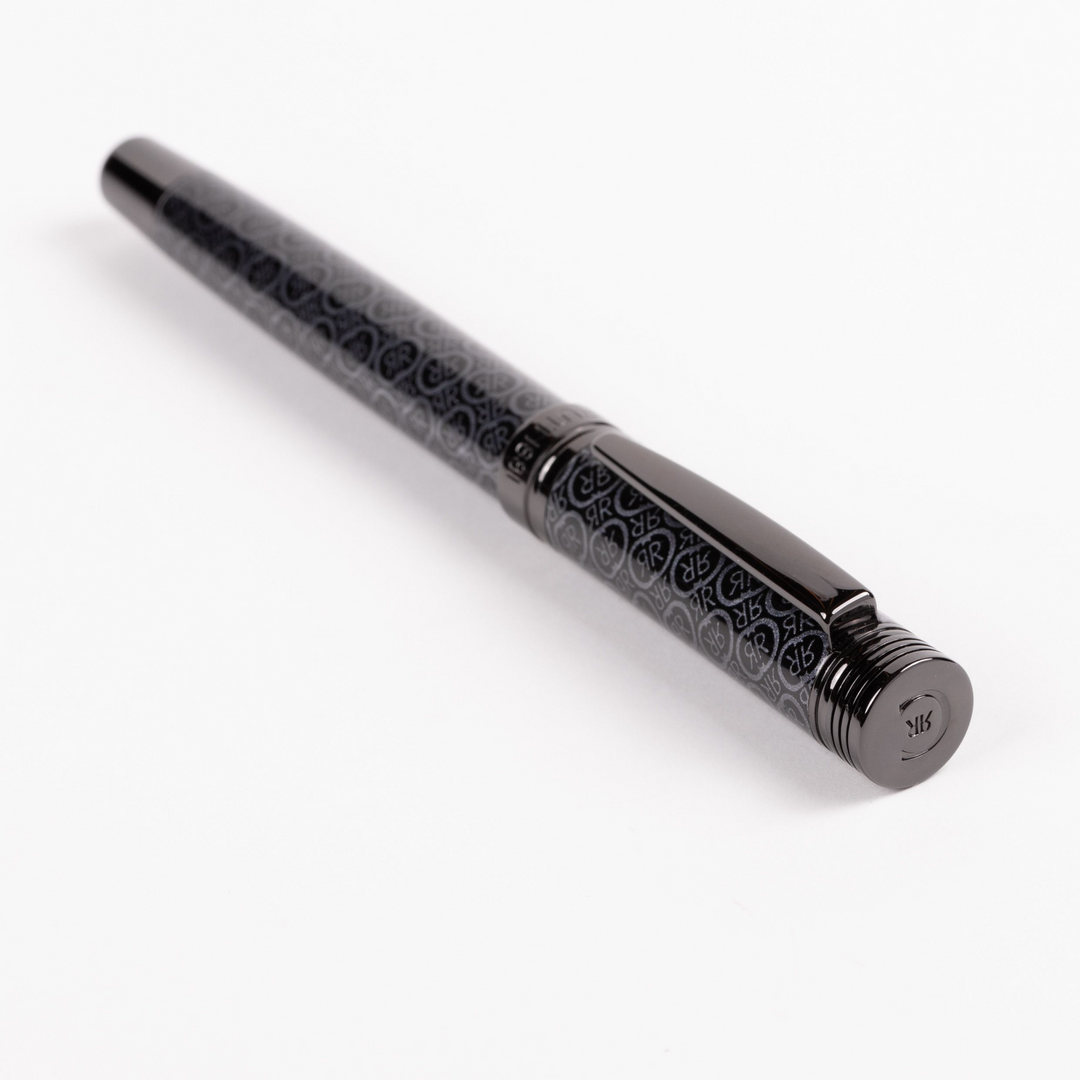 Cerruti 1881 Logomania Rollerball Pen - Grey Gunmetal Chrome Trim - KSGILLS.com | The Writing Instruments Expert
