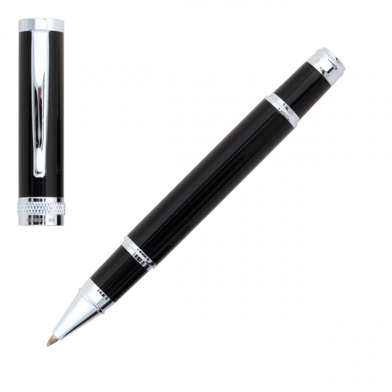 Cerruti 1881 Focus Black Chrome Trim Rollerball Pen - KSGILLS.com | The Writing Instruments Expert