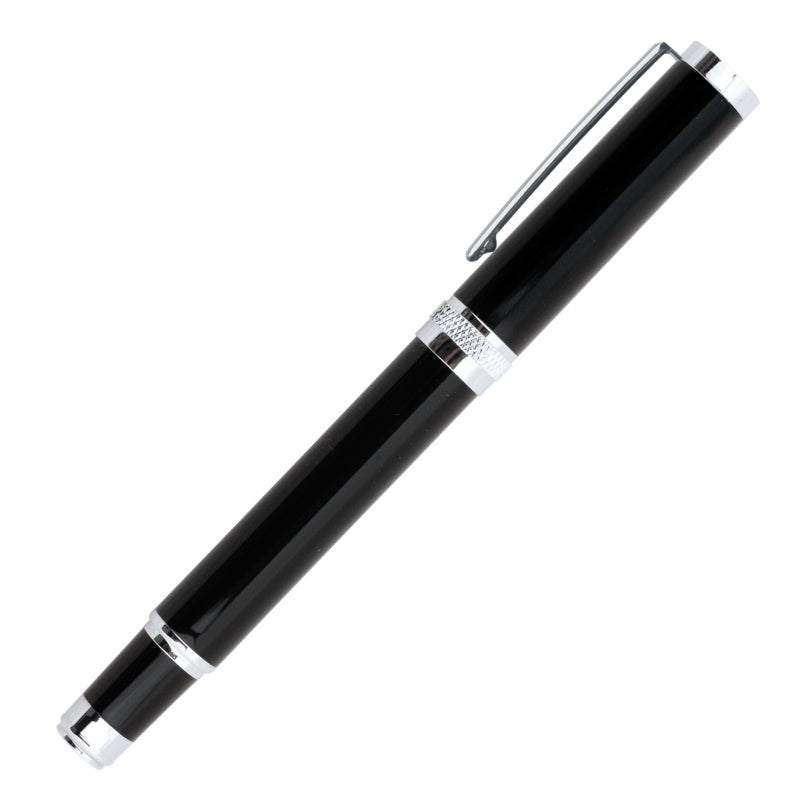 Cerruti 1881 Focus Black Chrome Trim Rollerball Pen - KSGILLS.com | The Writing Instruments Expert