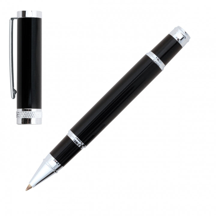 Cerruti 1881 Focus Black Chrome Trim Rollerball Pen - KSGILLS.com | The Writing Instruments Expert