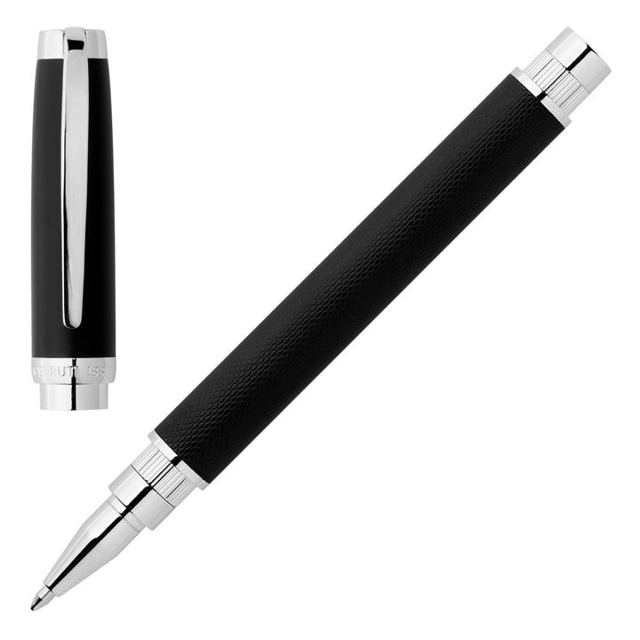 Cerruti 1881 Myth Rollerball Pen - Black Chrome Trim - KSGILLS.com | The Writing Instruments Expert