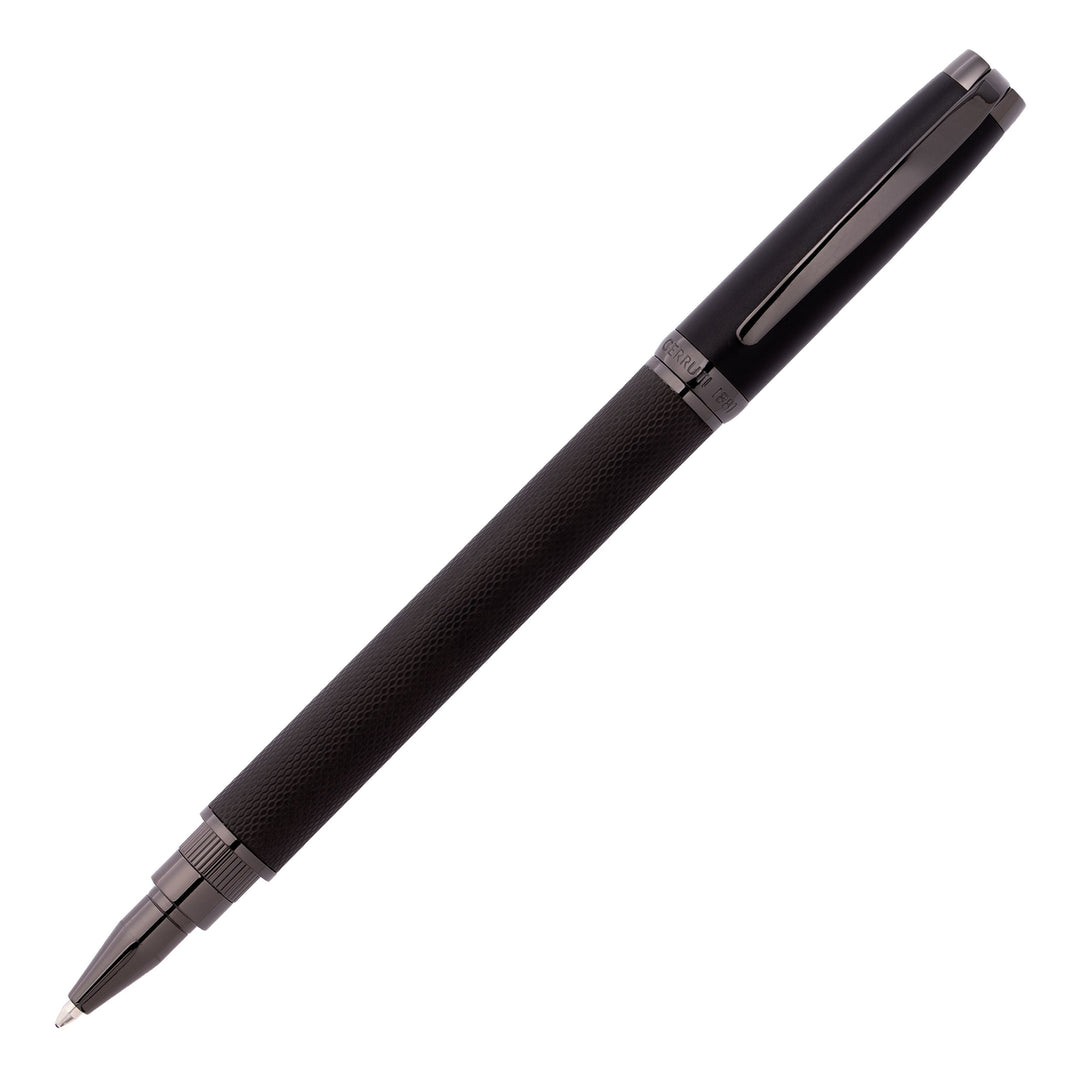 Cerruti 1881 Myth Rollerball Pen - Black Gun Black Trim - KSGILLS.com | The Writing Instruments Expert