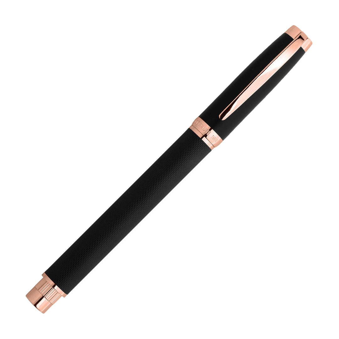 Cerruti 1881 Myth Rollerball Pen - Black Rose Gold Trim - KSGILLS.com | The Writing Instruments Expert