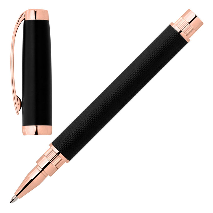 Cerruti 1881 Myth Rollerball Pen - Black Rose Gold Trim - KSGILLS.com | The Writing Instruments Expert