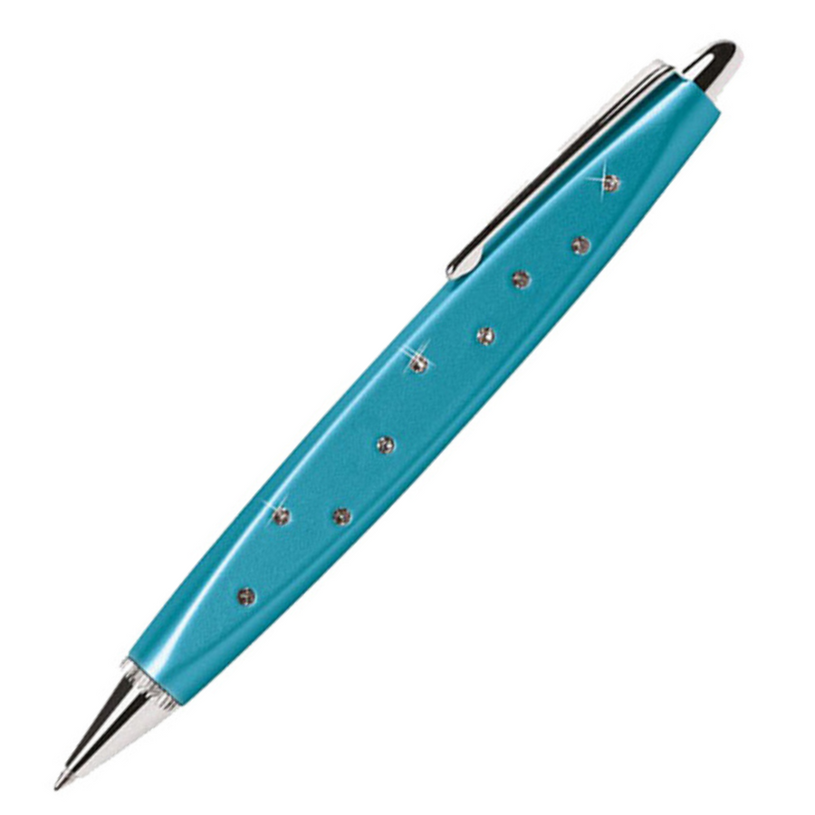 Online Crystal Style Ballpoint Pen - Teal (with SWAROVSKI) - KSGILLS.com | The Writing Instruments Expert