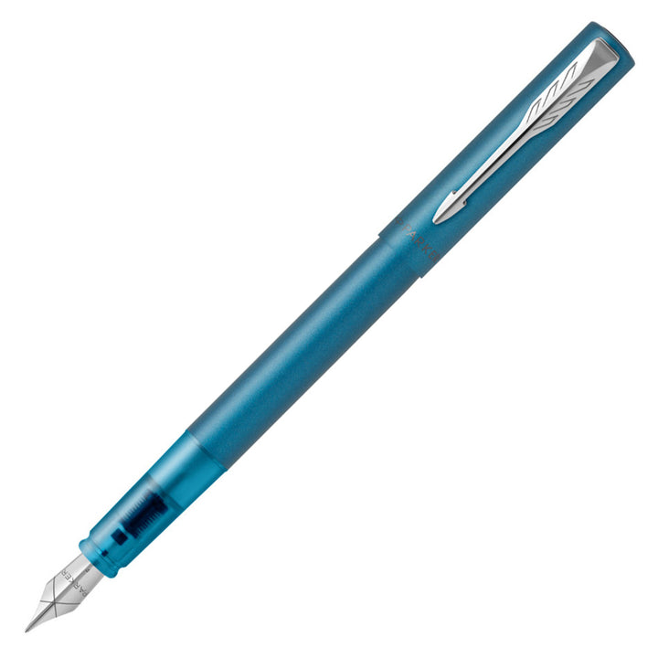 KSG set - Parker Vector XL Fountain Pen SET - Teal Blue Chrome Trim - KSGILLS.com | The Writing Instruments Expert