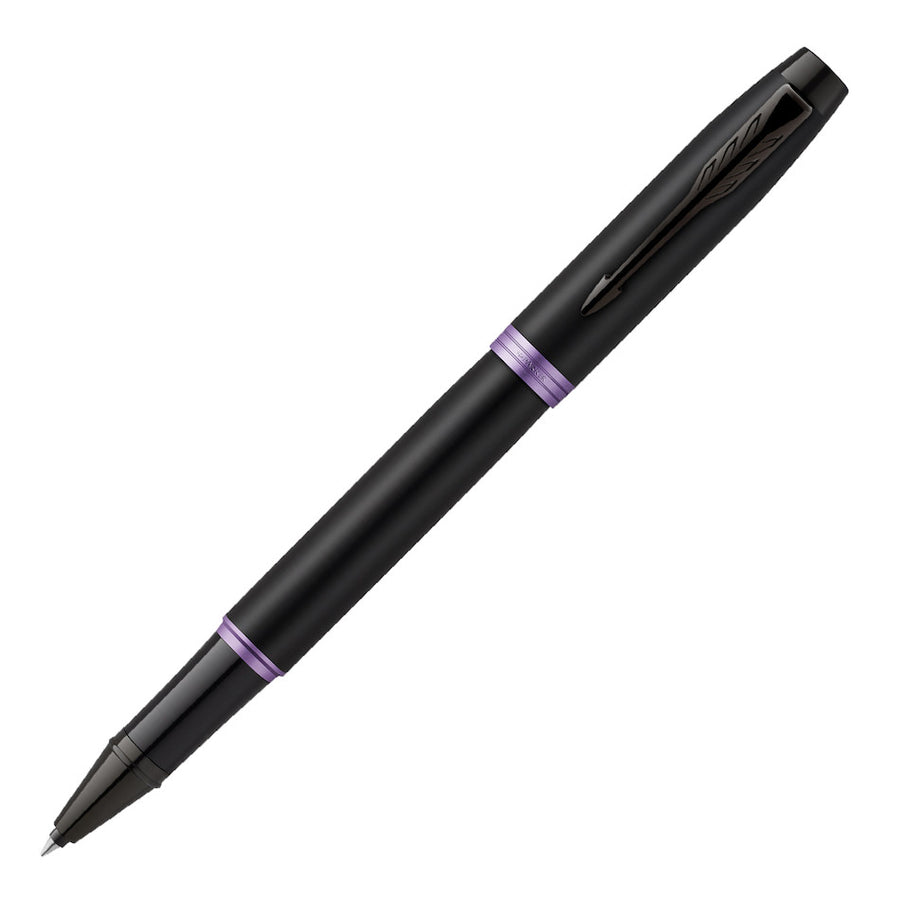 Parker IM Rollerball Pen - Purple Vibrant Rings Achromatic - Refill Black Medium (M) - KSGILLS.com | The Writing Instruments Expert