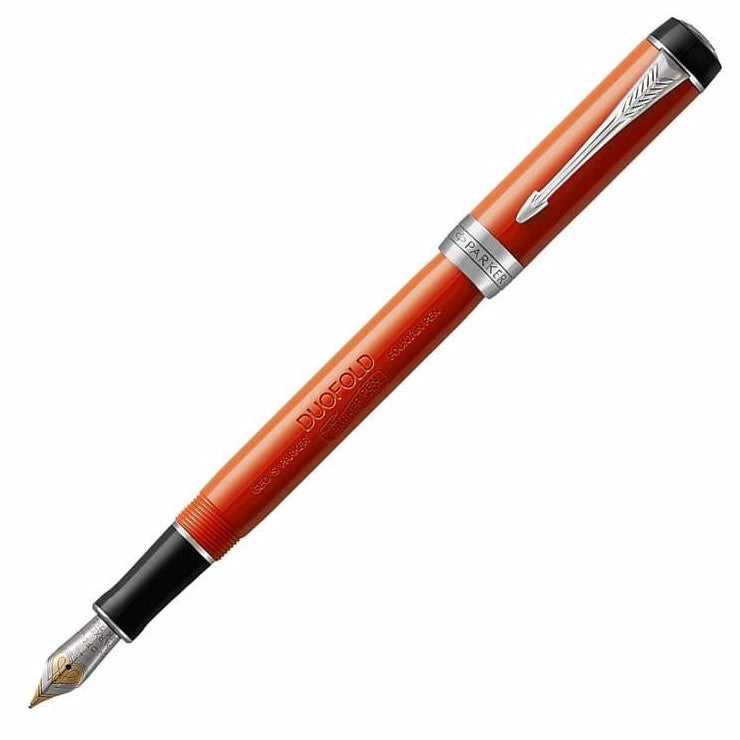 Parker Duofold International Classic Big Red Vintage Chrome Trim Fountain Pen - KSGILLS.com | The Writing Instruments Expert