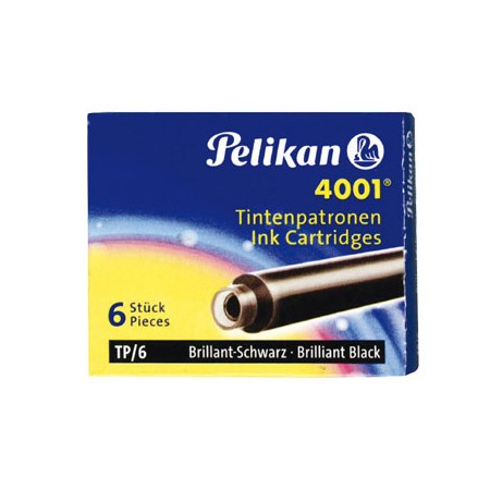 Pelikan Ink Cartridge 4001 TP/6 (Pack of 6) - Brilliant Black - KSGILLS.com | The Writing Instruments Expert