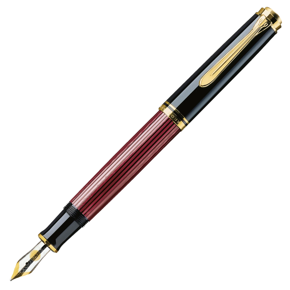 Pelikan Souveran M400 Fountain Pen - Black Red Gold Trim - KSGILLS.com | The Writing Instruments Expert