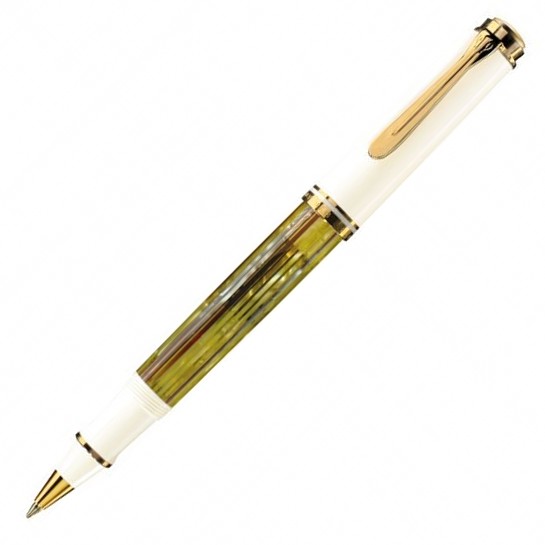 Pelikan Souveran R400 White Tortoise Rollerball Pen - KSGILLS.com | The Writing Instruments Expert