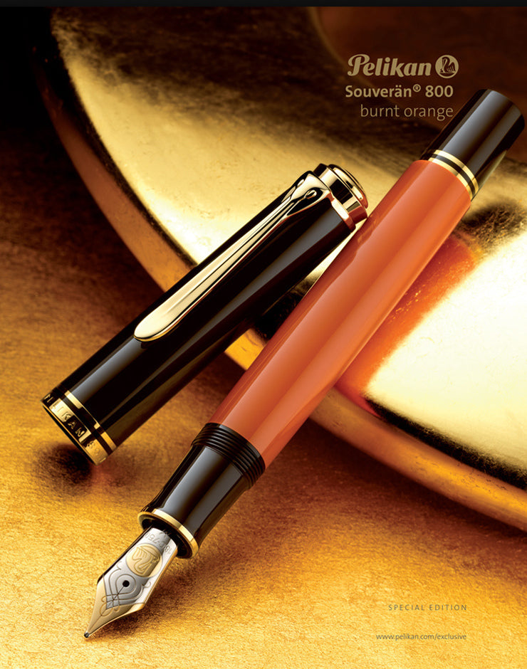 Pelikan Souveran M800 Burnt Orange Fountain Pen - KSGILLS.com | The Writing Instruments Expert