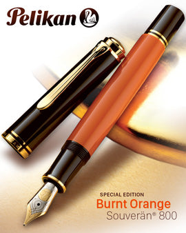 Pelikan Souveran M800 Burnt Orange Fountain Pen - KSGILLS.com | The Writing Instruments Expert