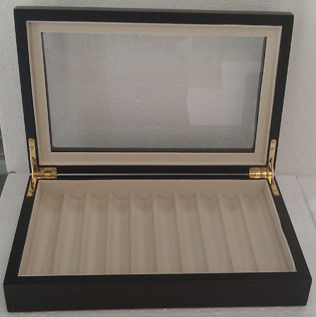 Pen Tray Matte Piano Wood With Open Top Single Ten (10) Pens - KSGILLS.com | The Writing Instruments Expert