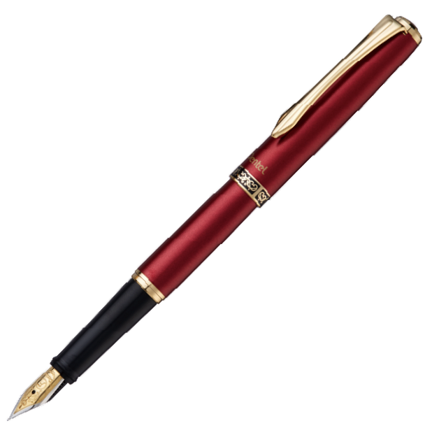 KSG set - Pentel PREMIUM Sterling Fountain Pen SET - Garnet (Red Dark) - Medium (M) - (with KSGILLS Premium Gift Box) - KSGILLS.com | The Writing Instruments Expert