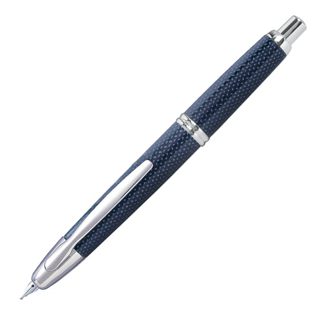 Pilot Capless Rhodium Trim Graphite Blue Fountain Pen - Medium Nib - KSGILLS.com | The Writing Instruments Expert